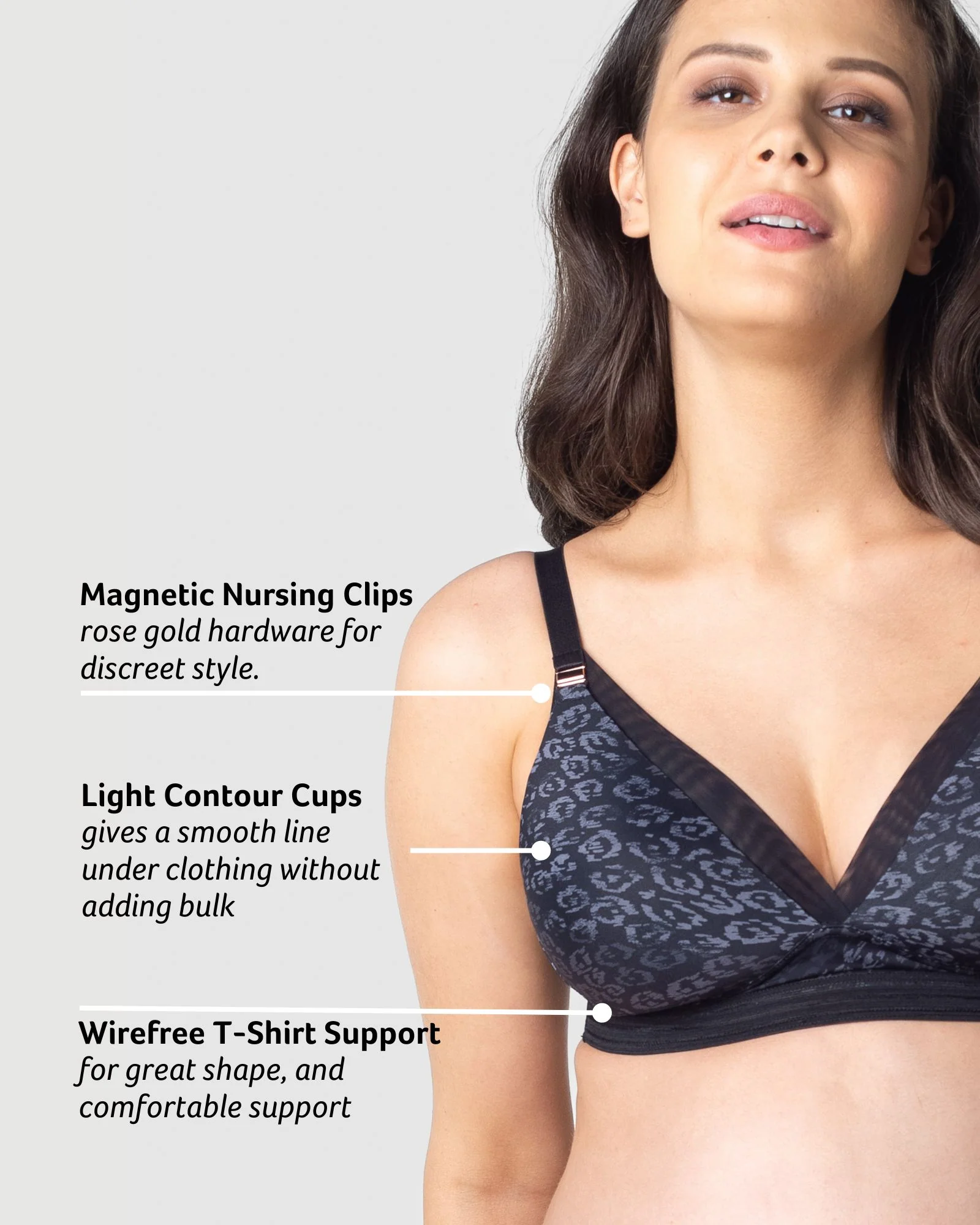 Ambition T-Shirt Nursing Bra - Oynx - Image 7