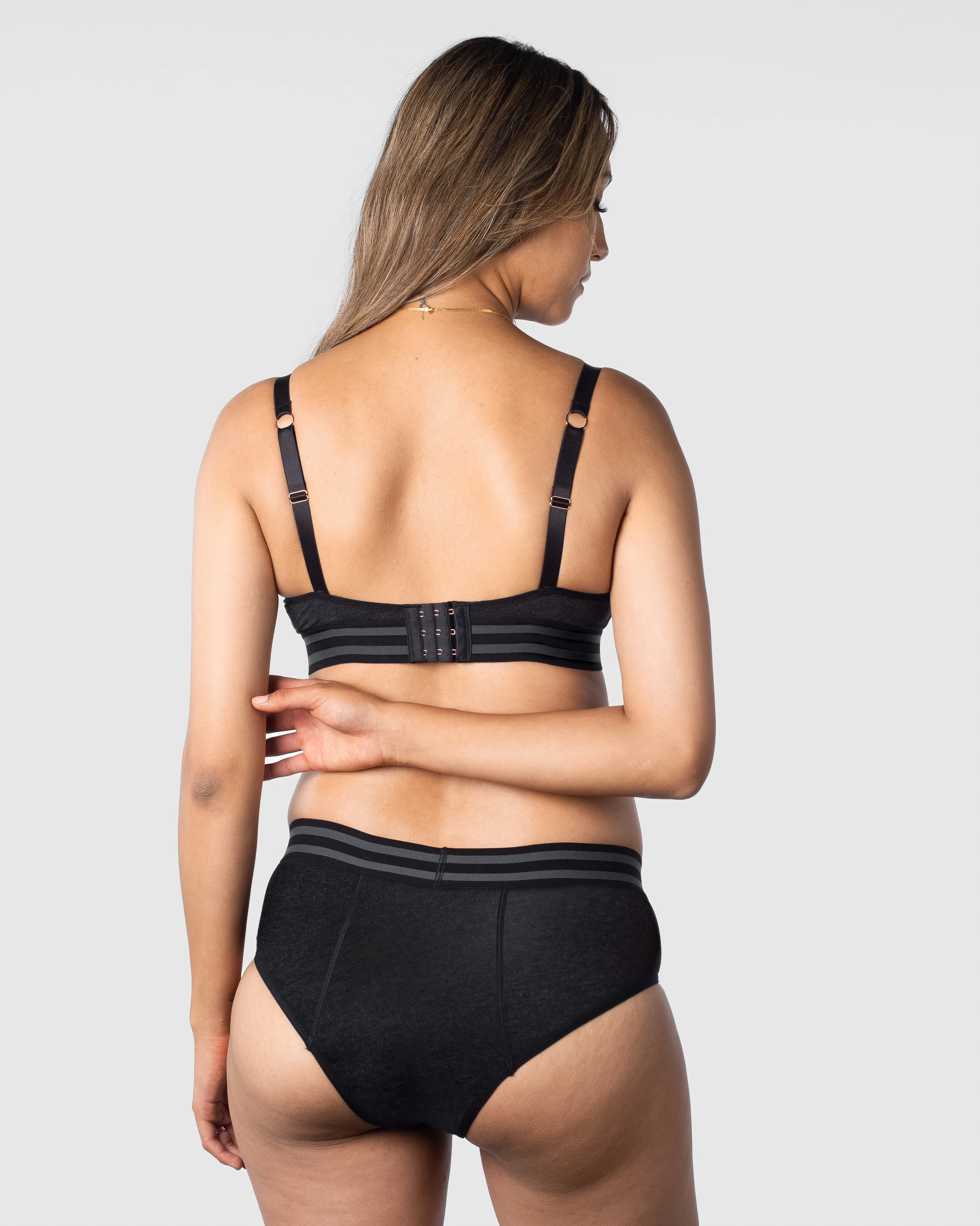 Elevate Cotton Black T-Shirt Nursing Bra - Wirefree - Image 5