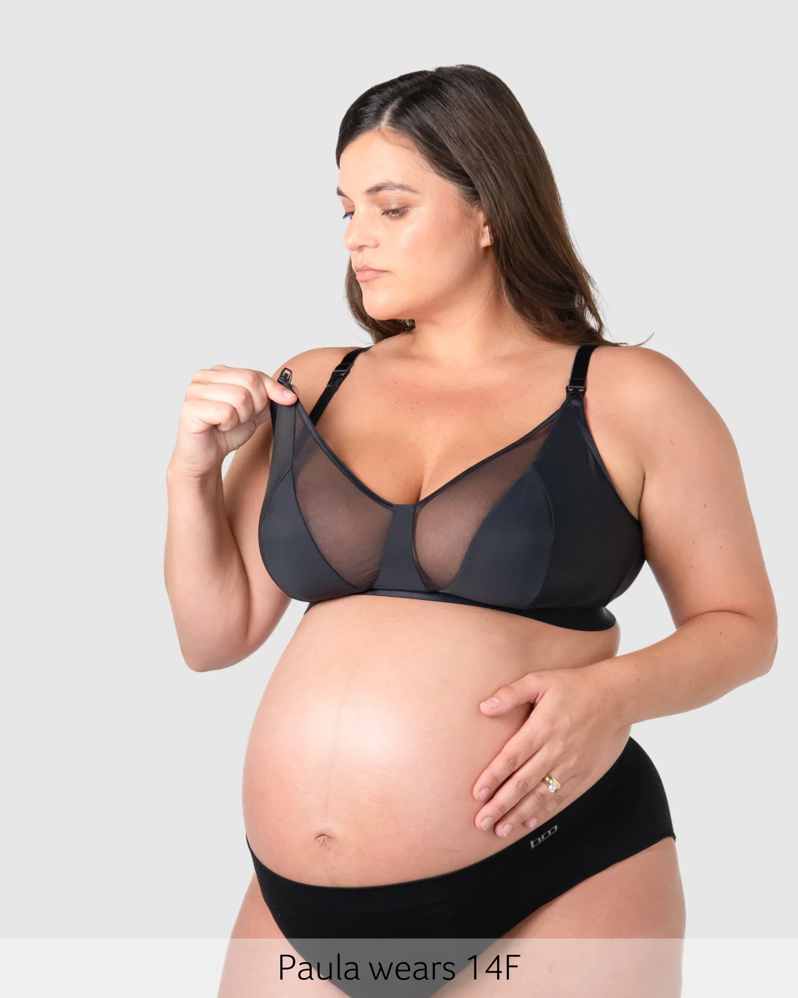 Flawless Plunge Full Cup Nursing Bra - Black - Image 5