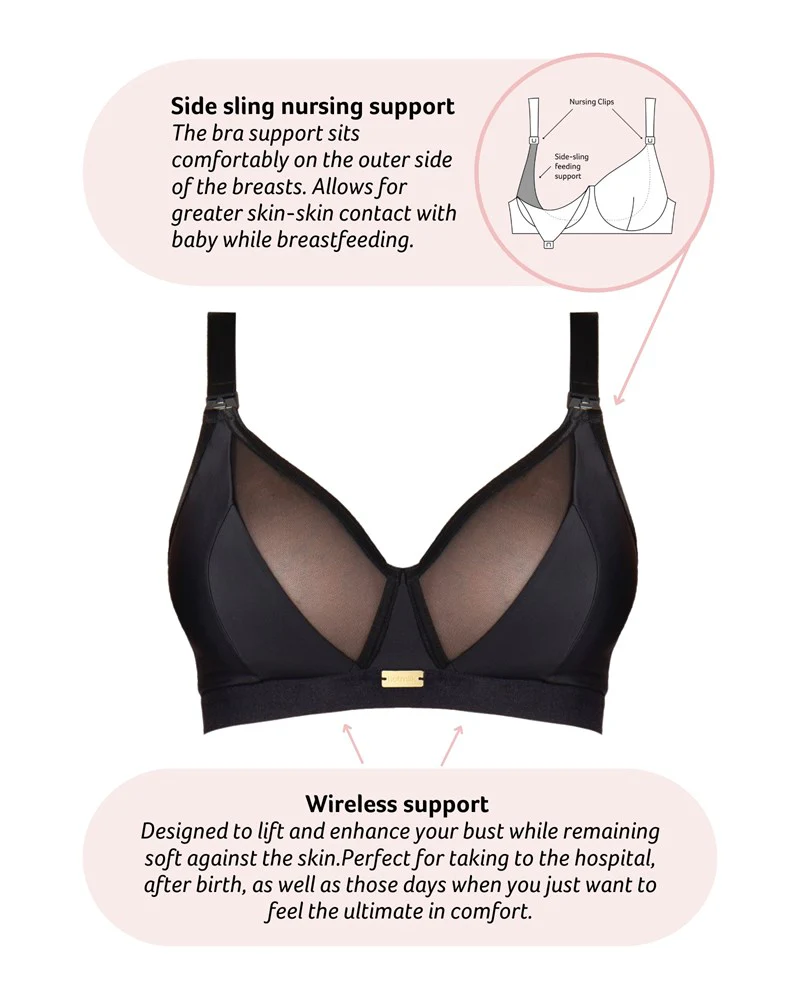Flawless Plunge Full Cup Nursing Bra - Black - Image 6