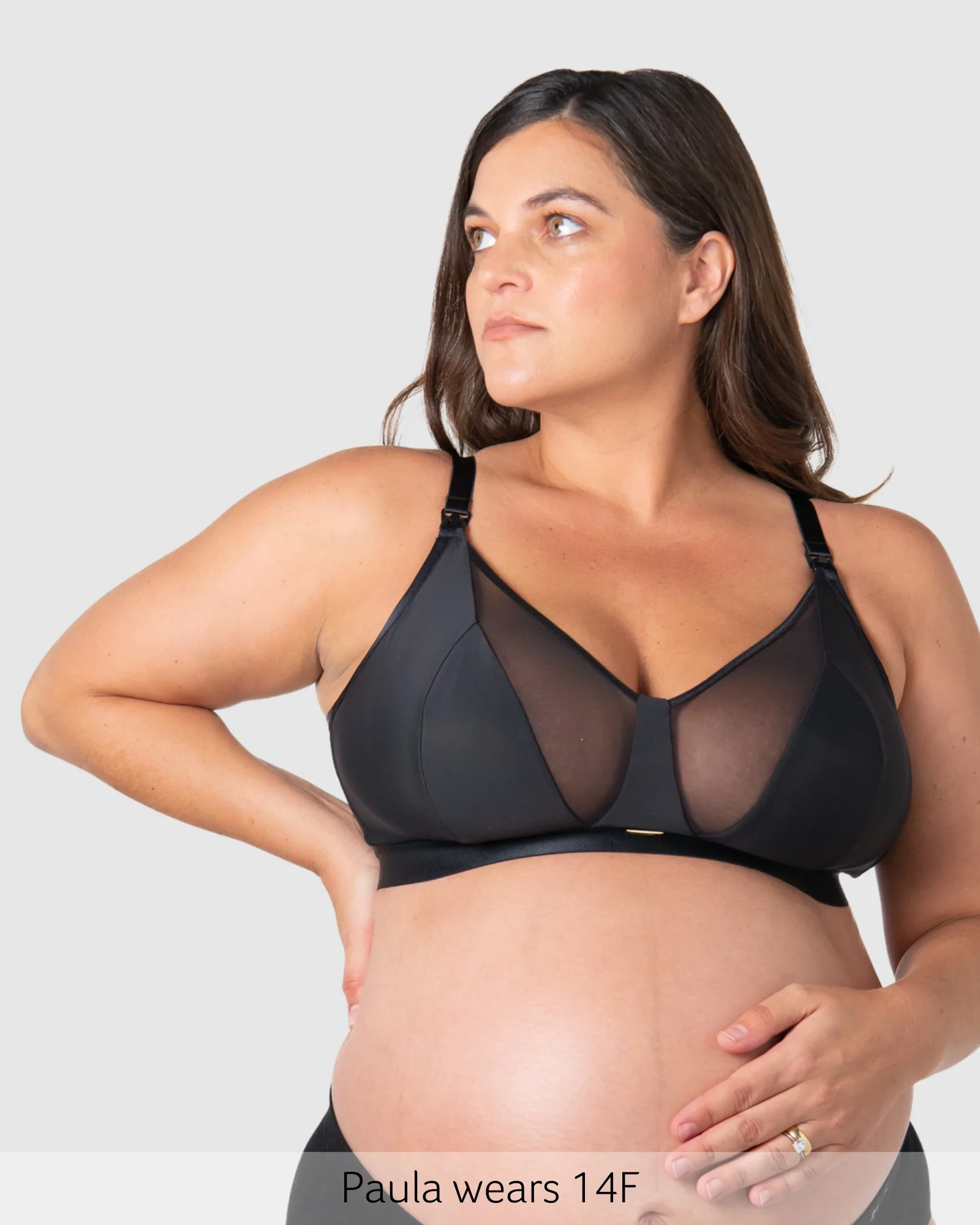 Flawless Plunge Full Cup Nursing Bra - Black - Image 9
