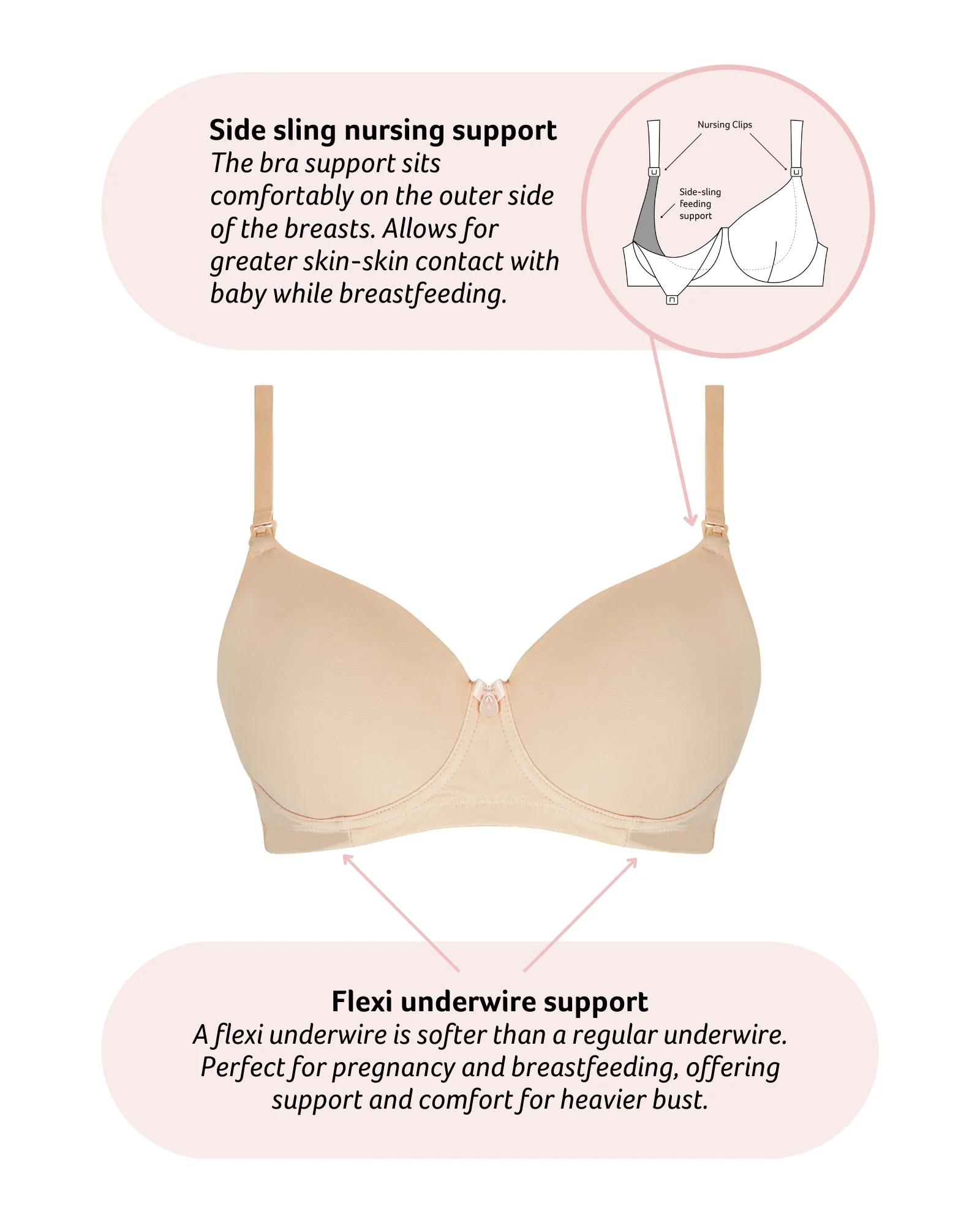 Forever Yours T-Shirt Nursing Bra - Frappe - Image 5