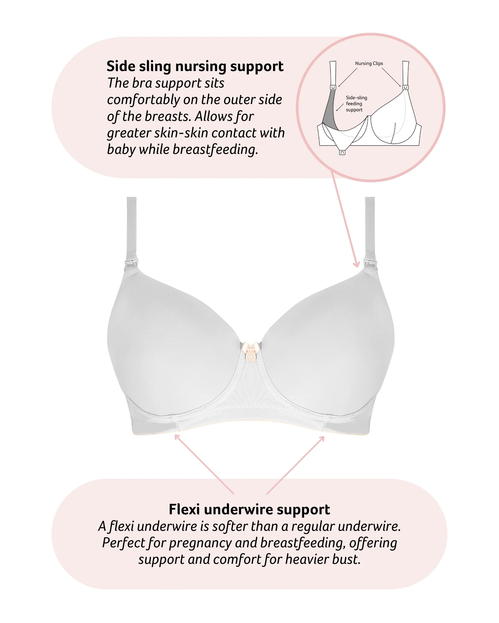 Forever Yours T-Shirt Nursing Bra - White - Image 5