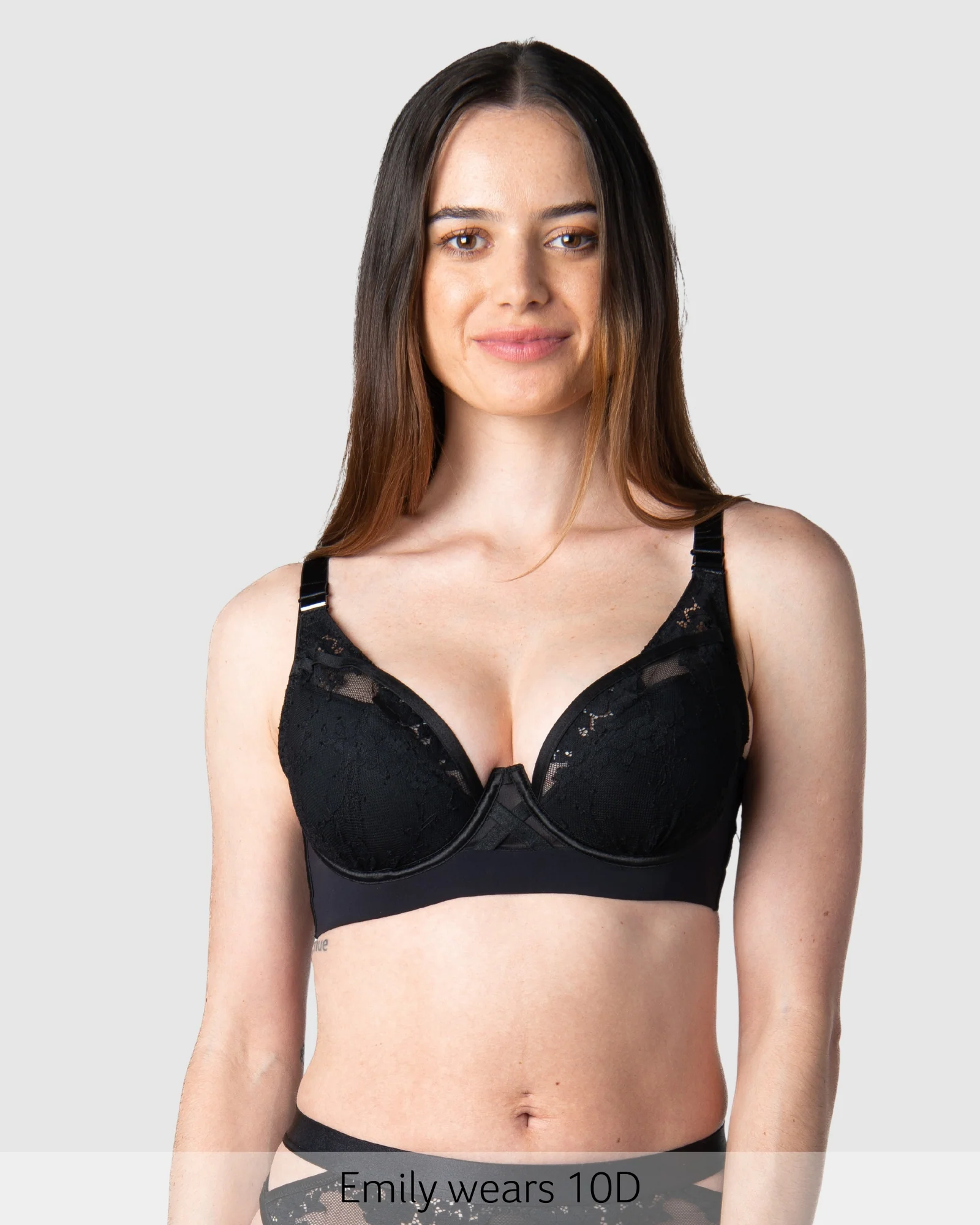 Goddess Plunge Lace Nursing Bra - Black - Image 3