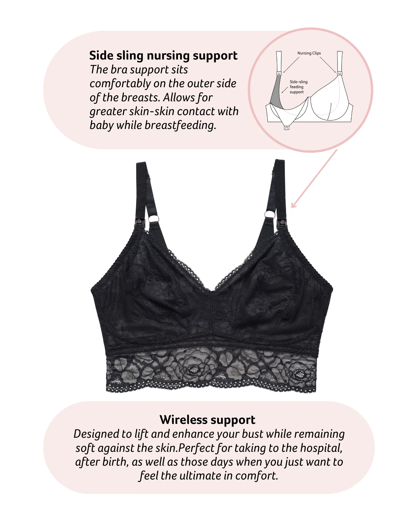 Heroine Multifit Nursing Bralette - Black - Image 5