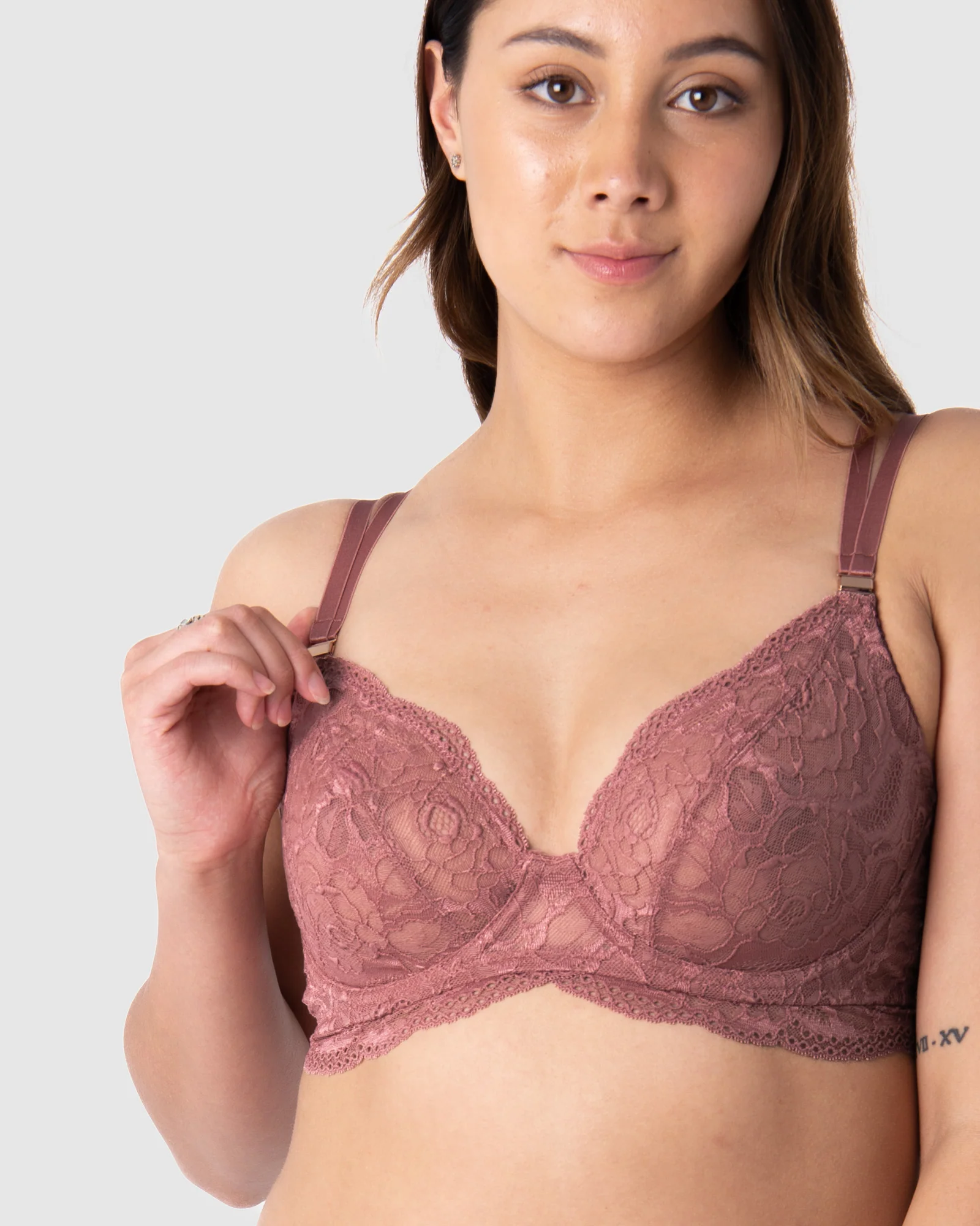 Heroine Plunge Antique Rose Nursing Bra - Flexi Underwire - Image 3