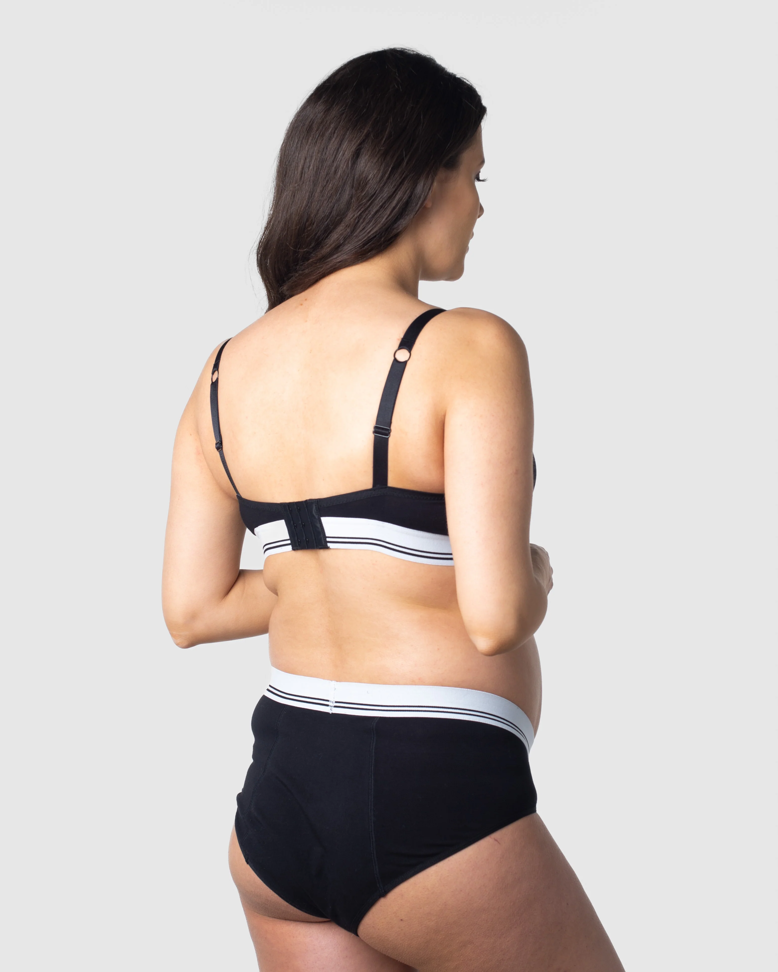 Icon Cotton T-shirt Nursing Bra - Black - Image 5