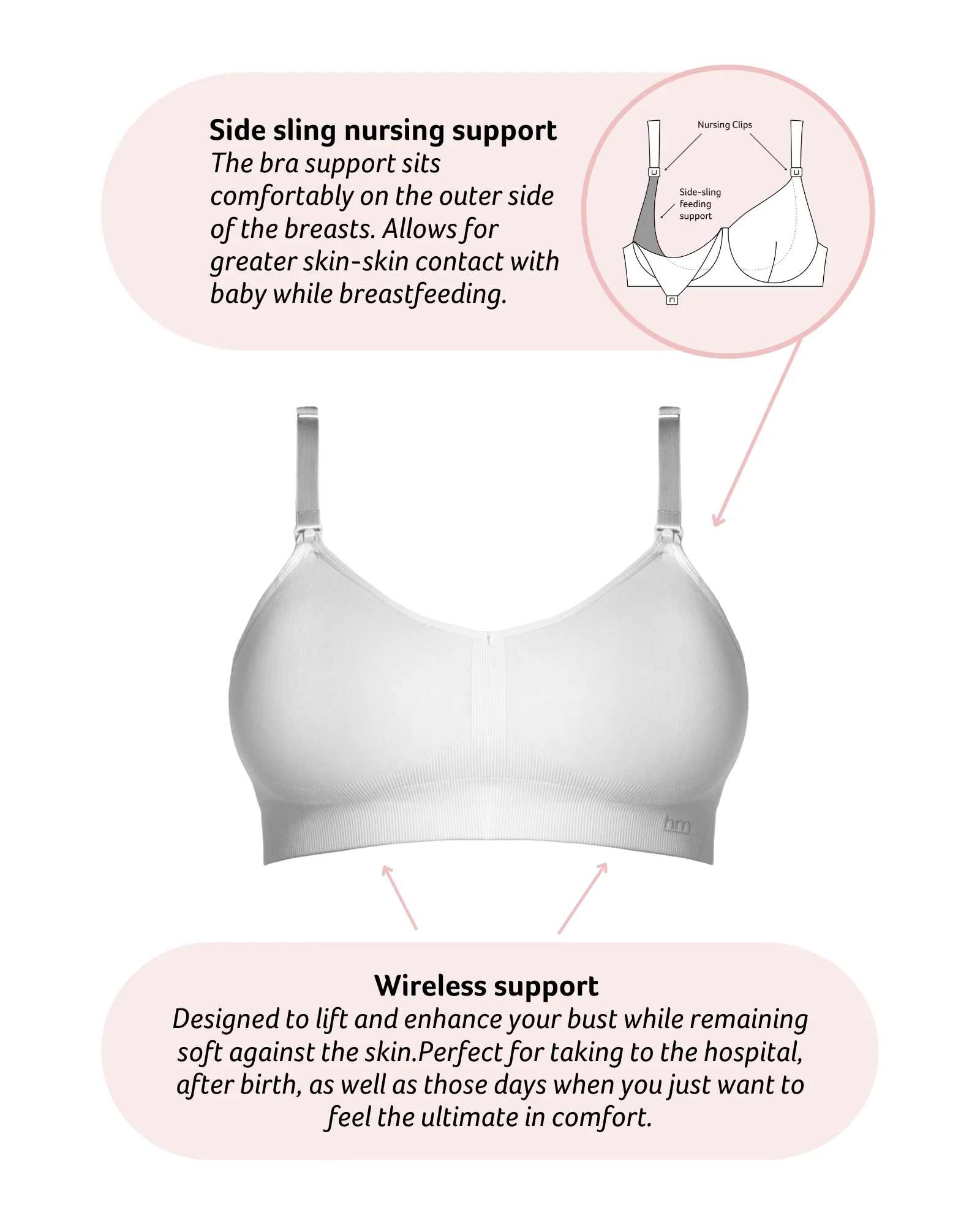 My Necessity FlexFit Nursing Bra - White - Image 4