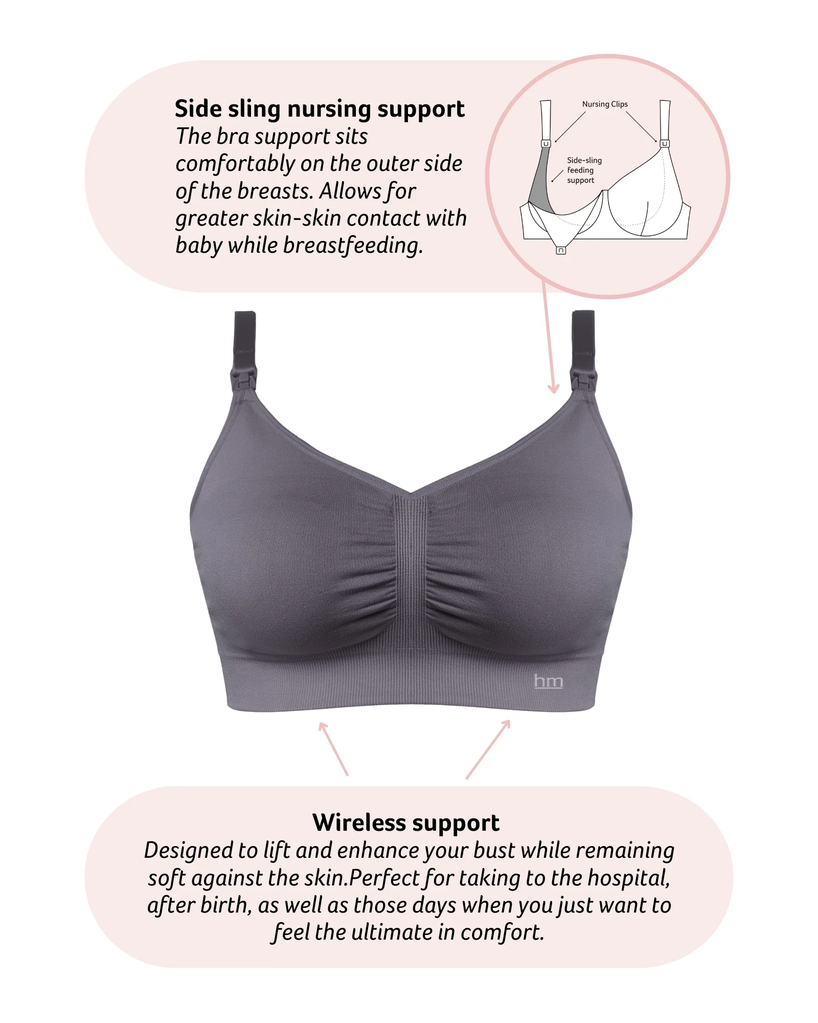 My Necessity Wirefree Nursing Bra - Slate Busty - Image 4