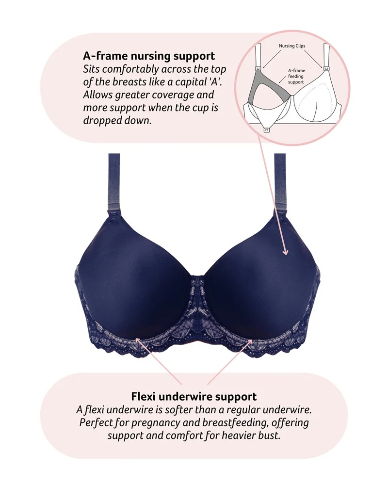 Obsession T-Shirt Nursing Bra - Navy - Image 4