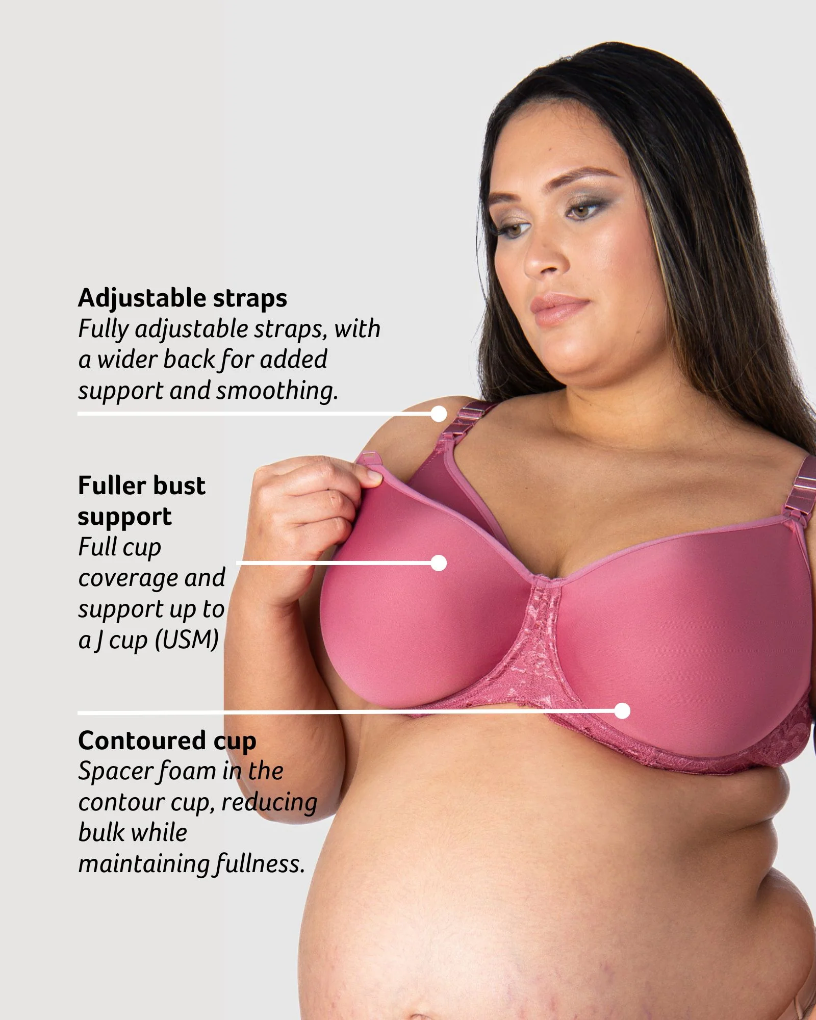 Obsession T-Shirt Nursing Bra - Rose - Image 4