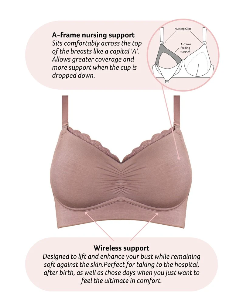 Serenity Bamboo Nursing Bra - Mocha - Image 4