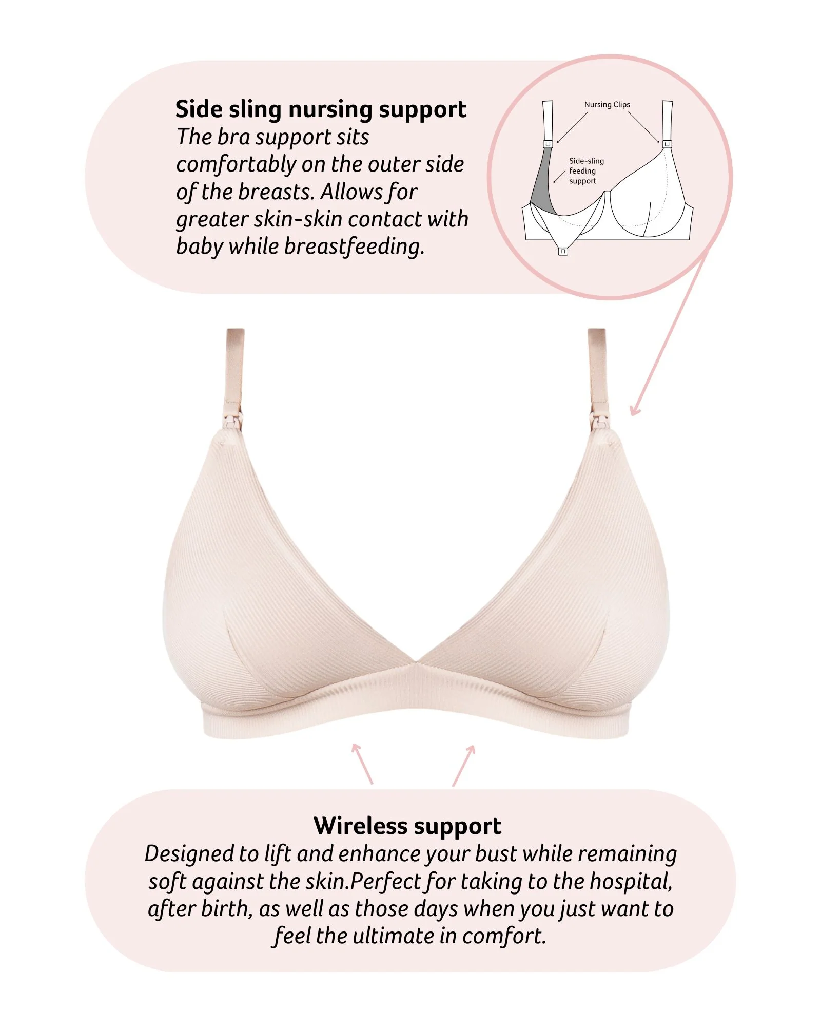 Solace Triangle Nursing Bra - Oat - Image 5