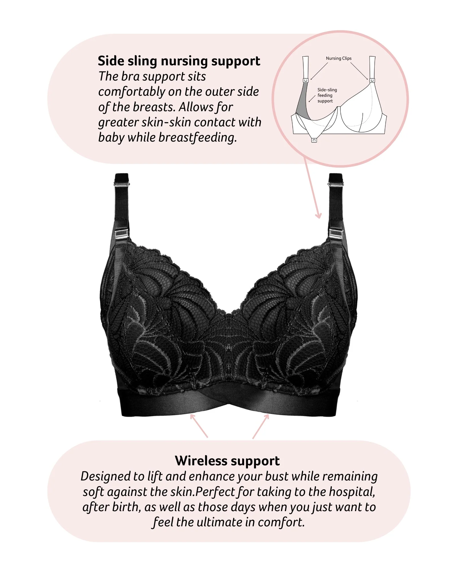 Warrior 2.0 FlexFit Nursing Bra - Black - Image 6