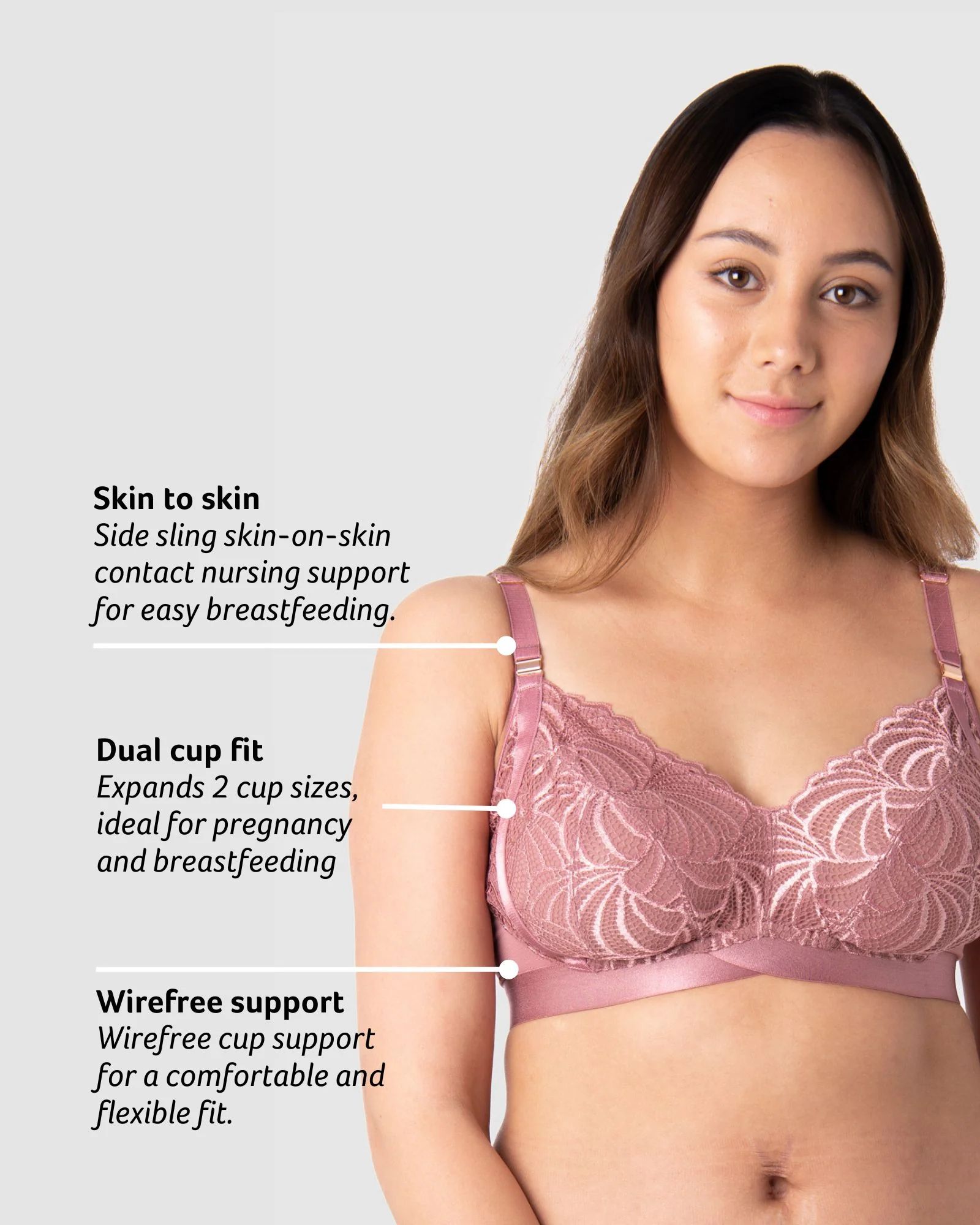 Warrior FlexFit Nursing Bra - Antique Rose - Image 4