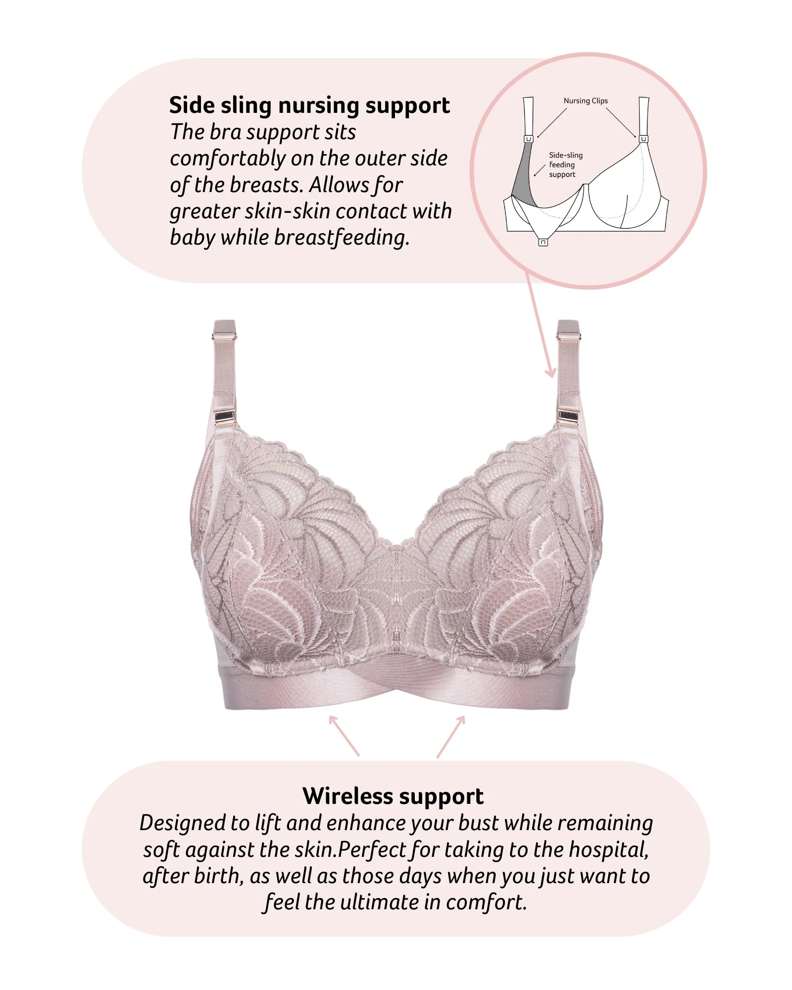 Warrior FlexFit Nursing Bra - Blush - Image 5