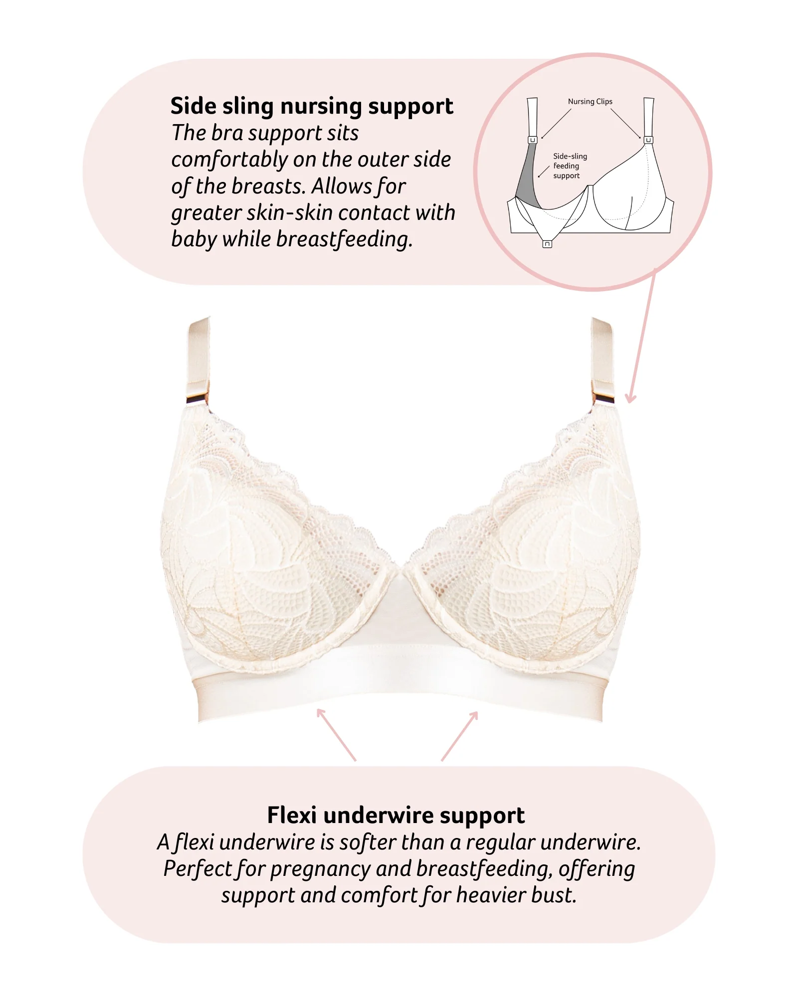 Warrior Plunge 2.0 Nursing Bra - Ivory - Image 5